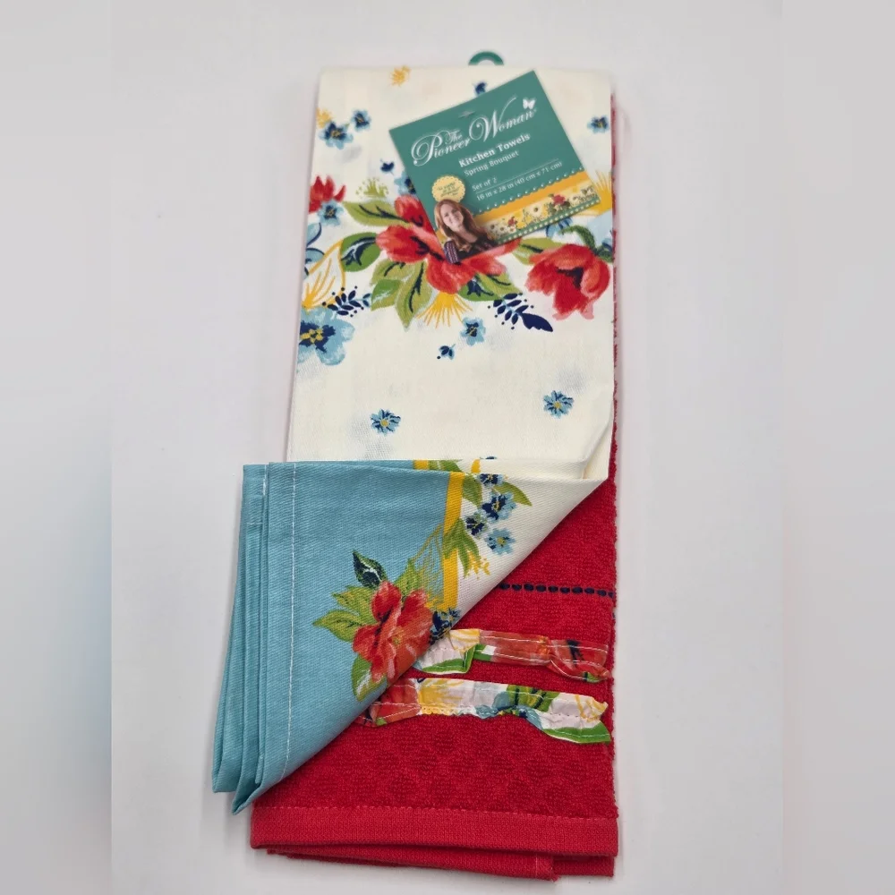 6 Set 2pc The Pioneer Woman Floral Kitchen Towels - Spring Bouquet